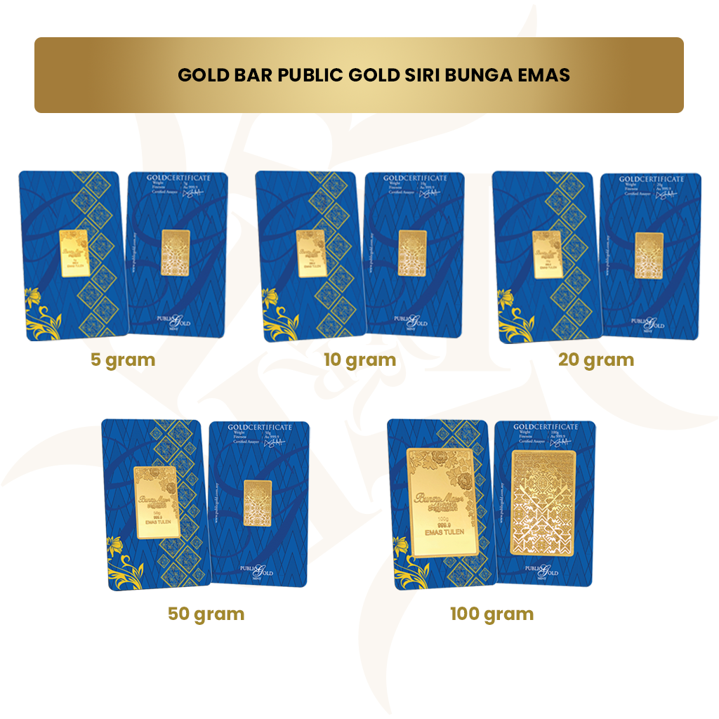 God Bar Public Gold Siri Bunga Emas